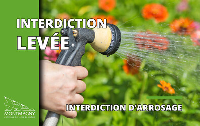 Levée de l'interdiction d'arrosage et de faire des feux à ciel ouvert